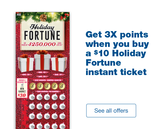 Holiday Fortune $10 lotto